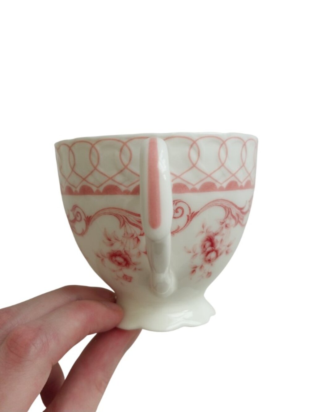 Gracie China Coastline Imports Pink Vine Teacups and Saucers Set of 2 Bone China - Picture 7 of 14